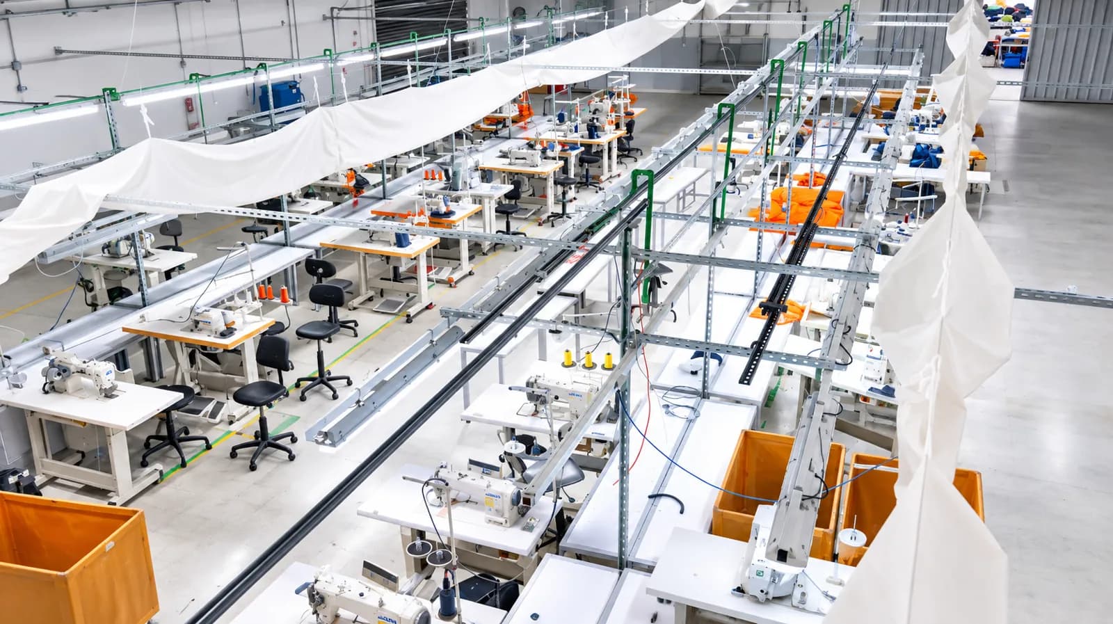 Ligne de production d'une usine de confection textile en Tunisie